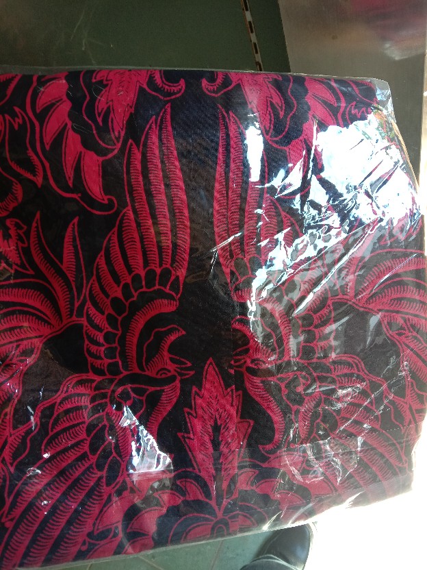 Manuk Peksi Merah Kemeja Batik Pria Slimfit Katun Primisima Full Furing