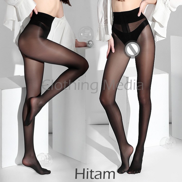 Pantyhose Lembut 30 Denier Halus Transparan T-Crotch Stocking High Waist