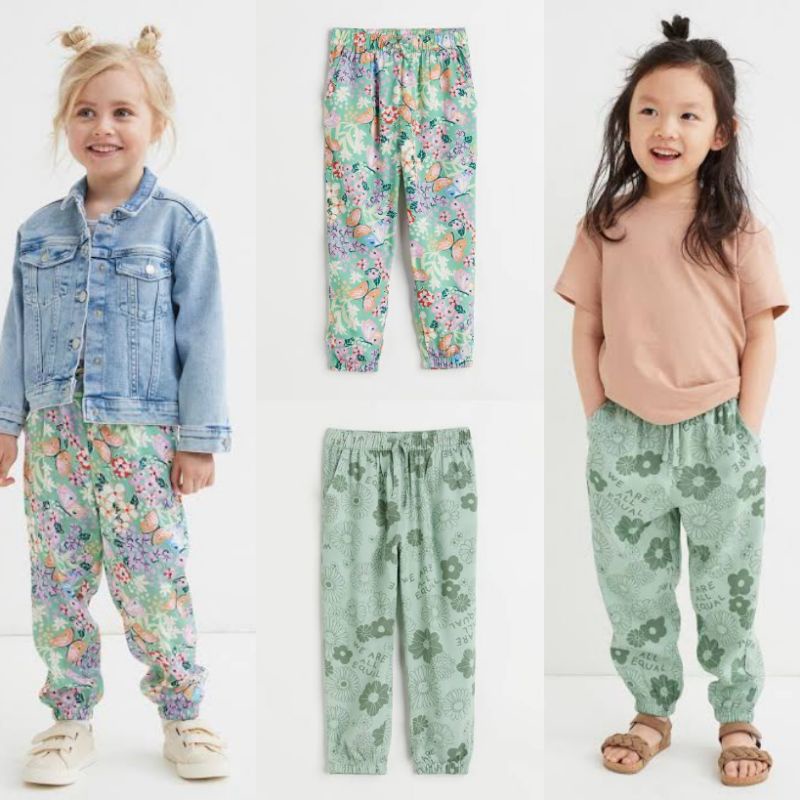 celana jogger rayon anak perempuan hnm