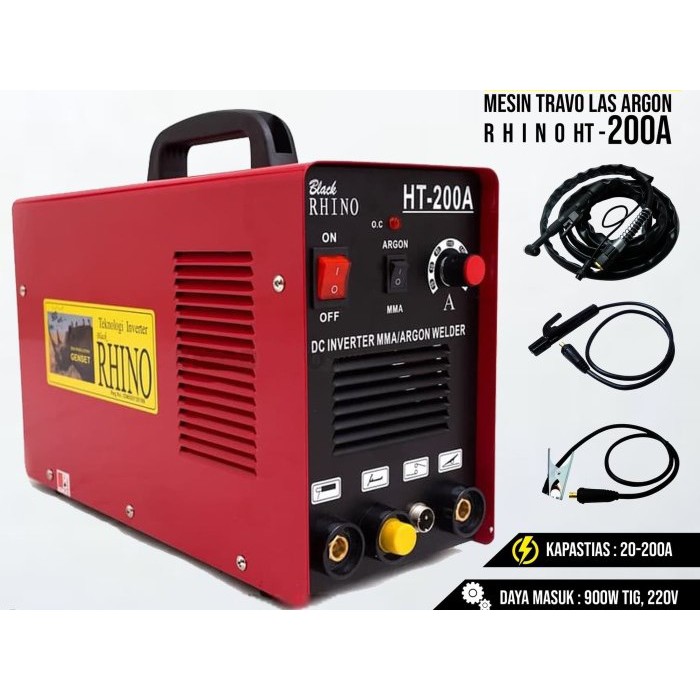 RHINO HT 200A 200 A MESIN LAS ARGON TIG TRAVO LAS INVERTER RHINO HT200A