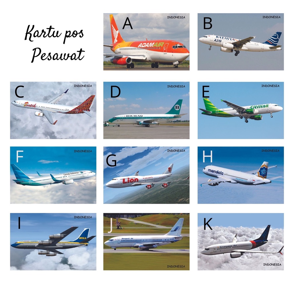 

MC- Kartu pos kartupos Pesawat / Airline Airplane Postcard