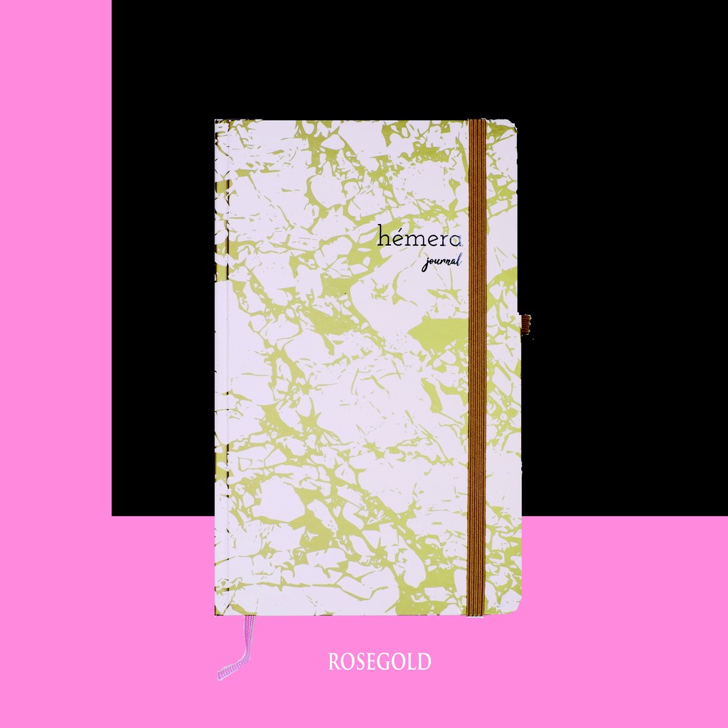 

Hemera Marble Journal Hard Cover - Rose Gold Edition