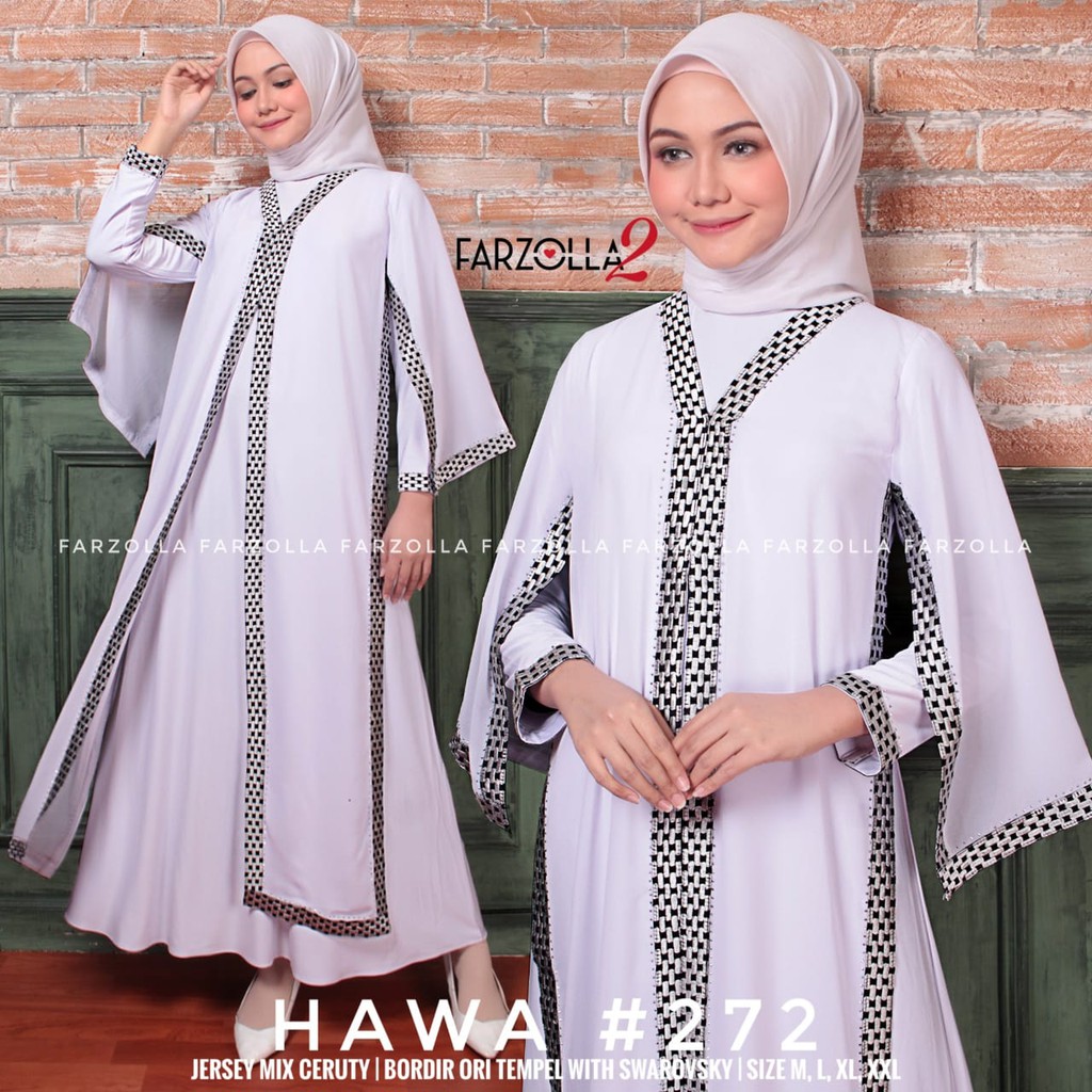 TOP HITAM & PUTIH BAJU MUSLIM ABAYA BORDIR MOTIF CANTIK / ABAYA BORDIR TERBARU / ABAYA HITAM / 272