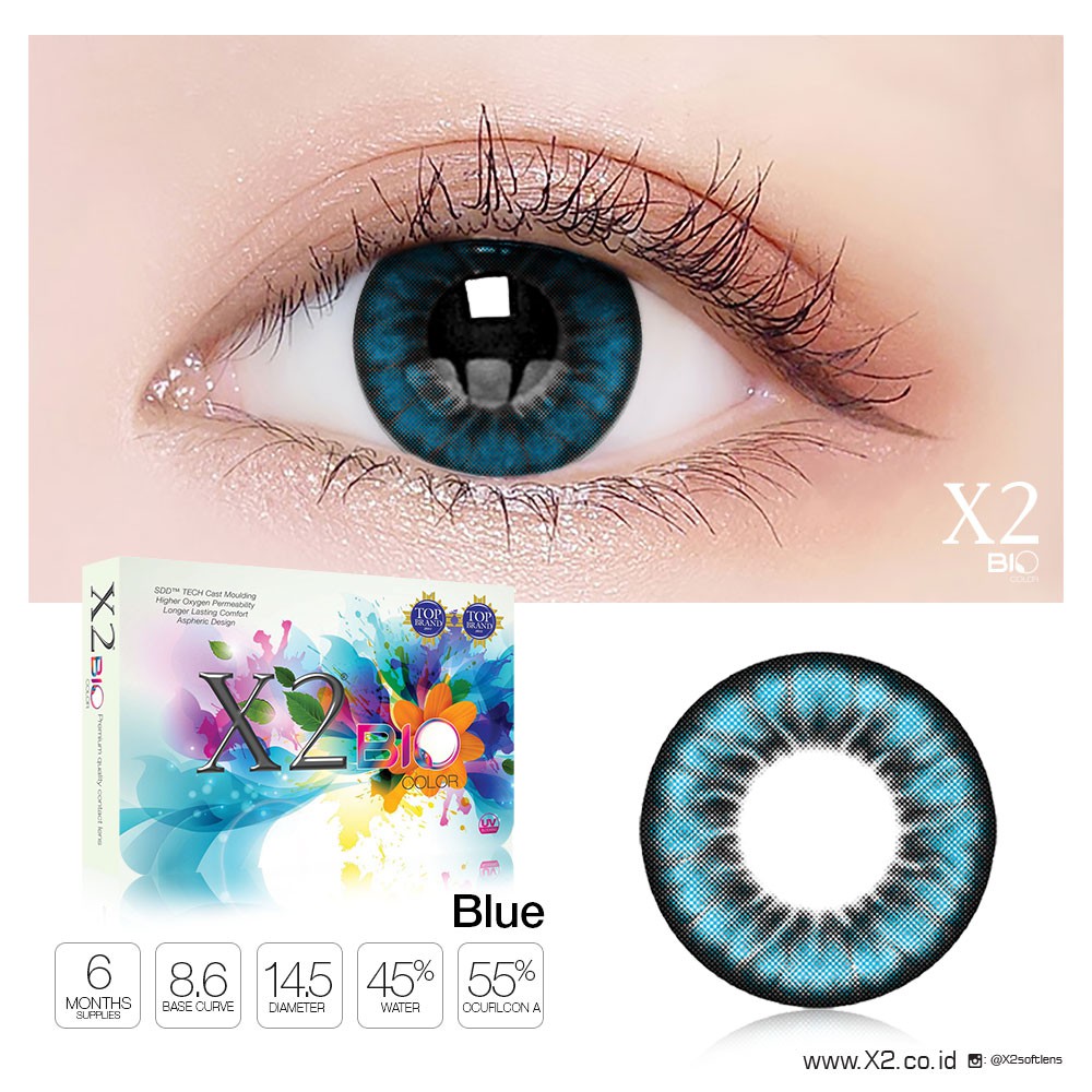 X2 Bio Color Softlens Warna Monthly