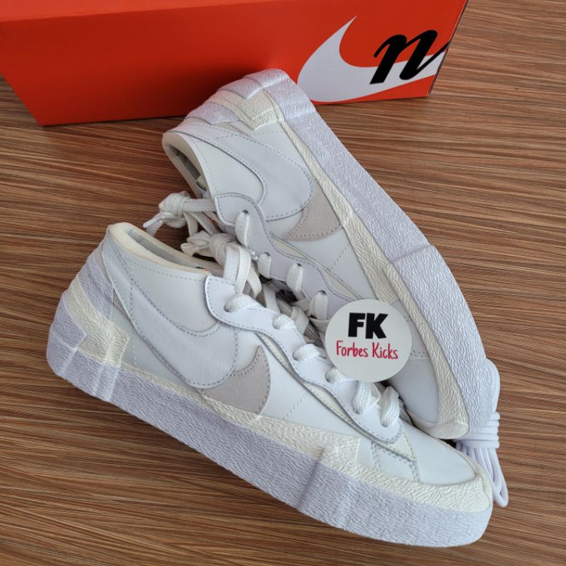 Nike Blazer Low Sacai White Patent Leather || black off off-white