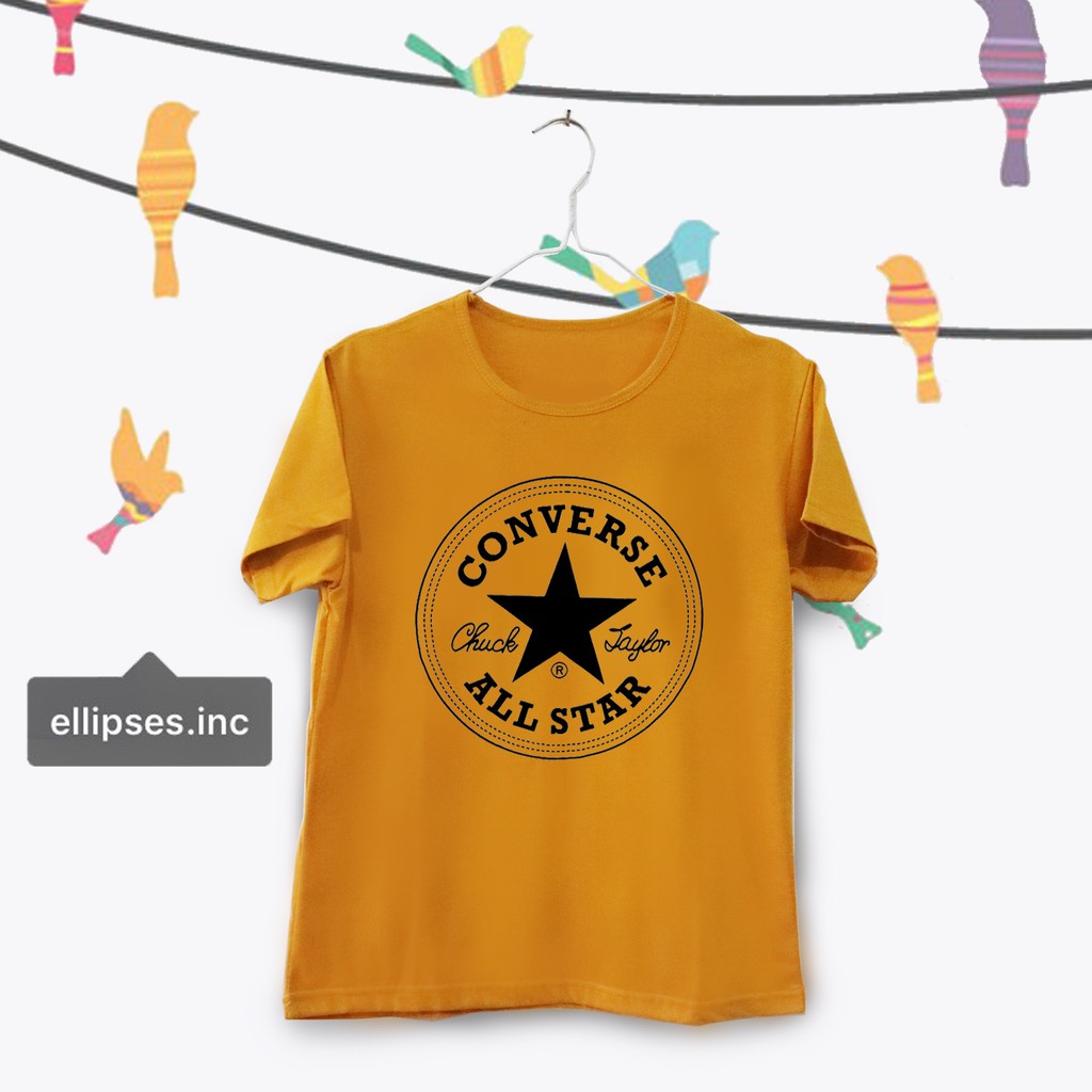  Kaos  Wanita Lengan Pendek Converse Warna  Mustard  
