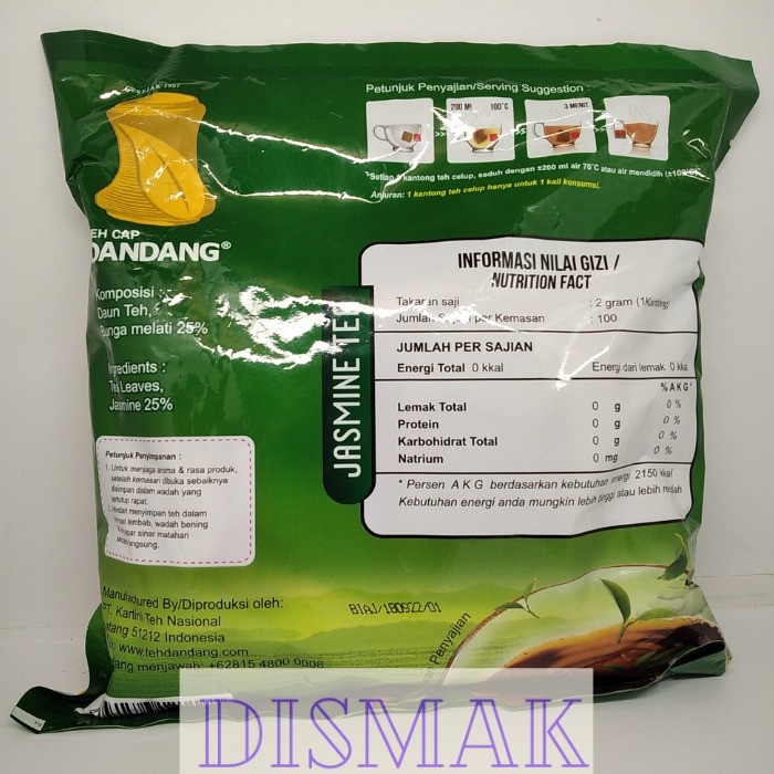 

teh-daun- teh dandang celup jasmine tea 100 -daun-teh.