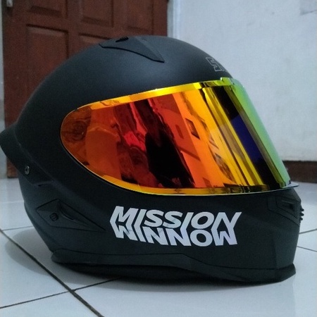 STIKER CUTTING MOTOR HELM MOBIL MISSION WINNOW LOGO HOLOGRAM MURAH KEREN KEKINIAN HARGA 1 PCS