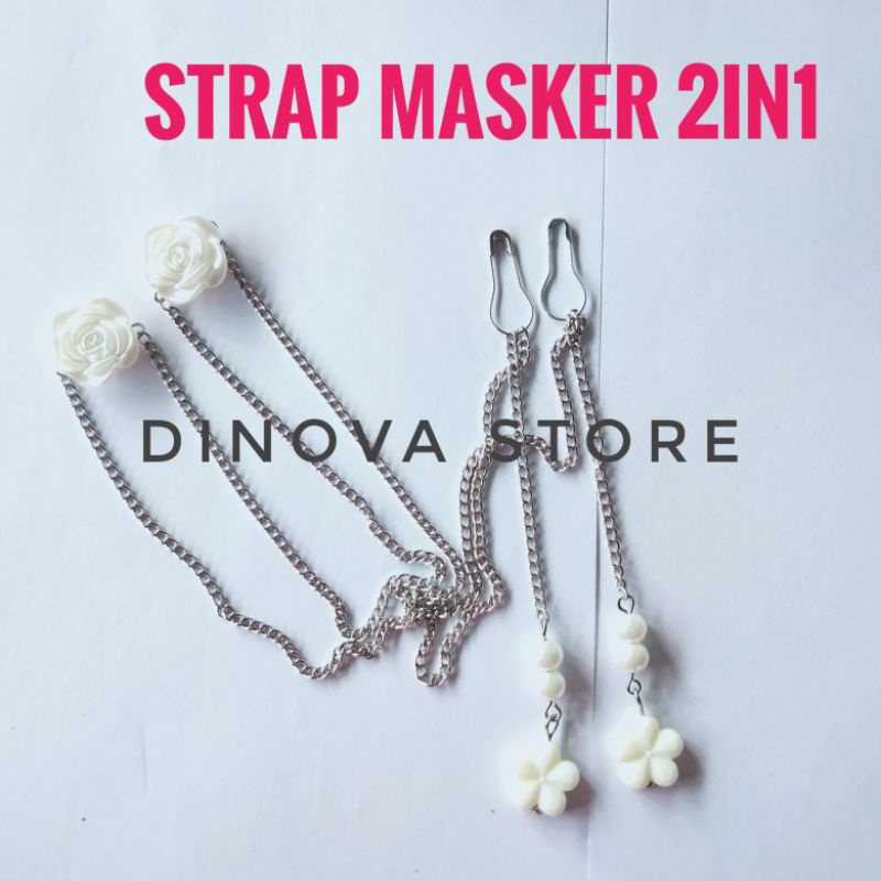 NEW FALLIN bunga kecil/strap masker hijab 2in1