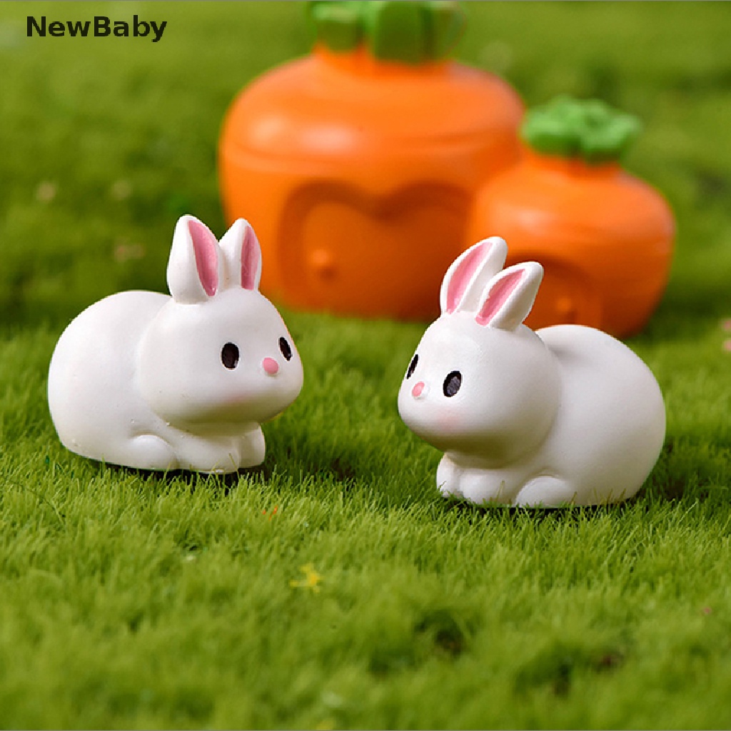 Newbaby 3PCS Miniatur Hewan Anjingkelinci Bahan Resin Untuk Dekorasi Taman Minifairy Garden