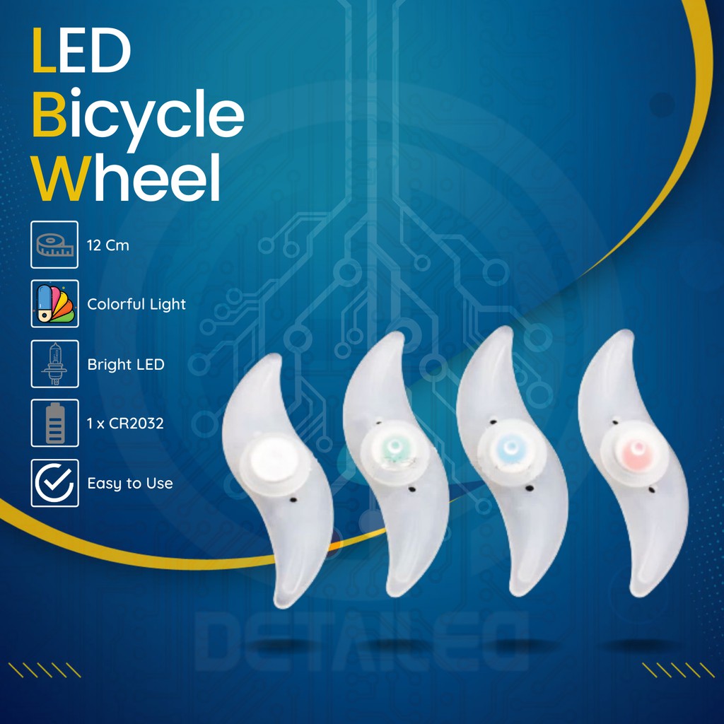 Lampu LED Mata Kucing Ban Sepeda MTB Lipat Colorful Warna Warni 1 Pcs