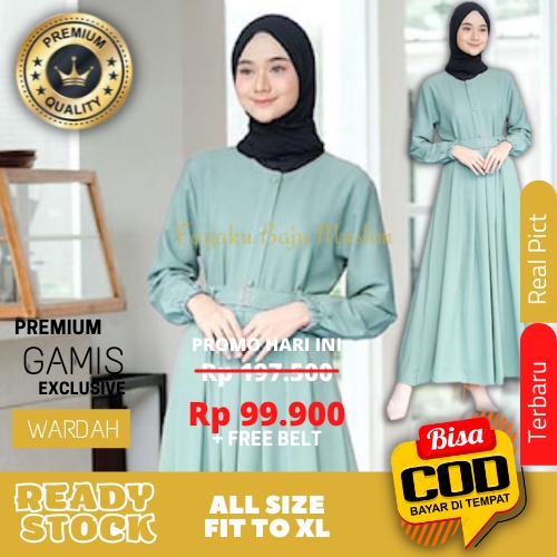 Baju Muslim Wanita Polos Terbaru Gamis Remaja dan Dewasa Trendy Casual Resmi 2021 Warna Wardah