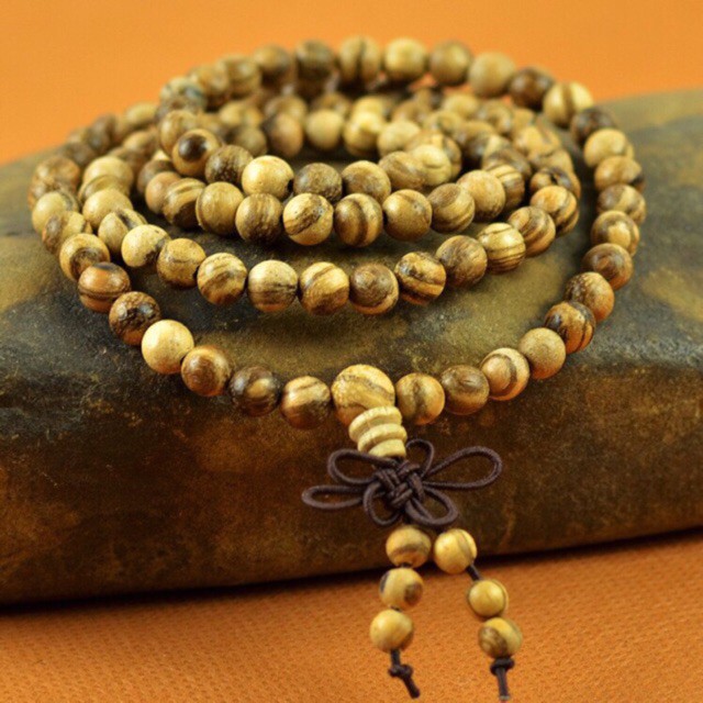 Tasbih Gelang 108 butir kayu GAHARU KALIMANTAN ZEBRA size 6mm ASLI 100% ORIGINAL