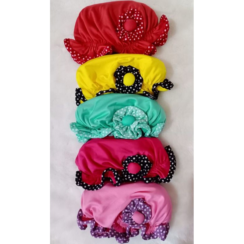Jilbab Bayi Topi List Polkadot / Jilbab Anak-1