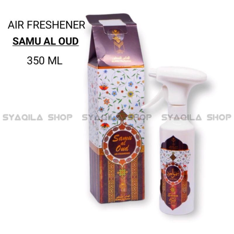 Pengharum Ruangan Almas Air freshener Linen SAMU AL OUD Sofa Karpet Mobil Horden Air freshener Spray 350ml