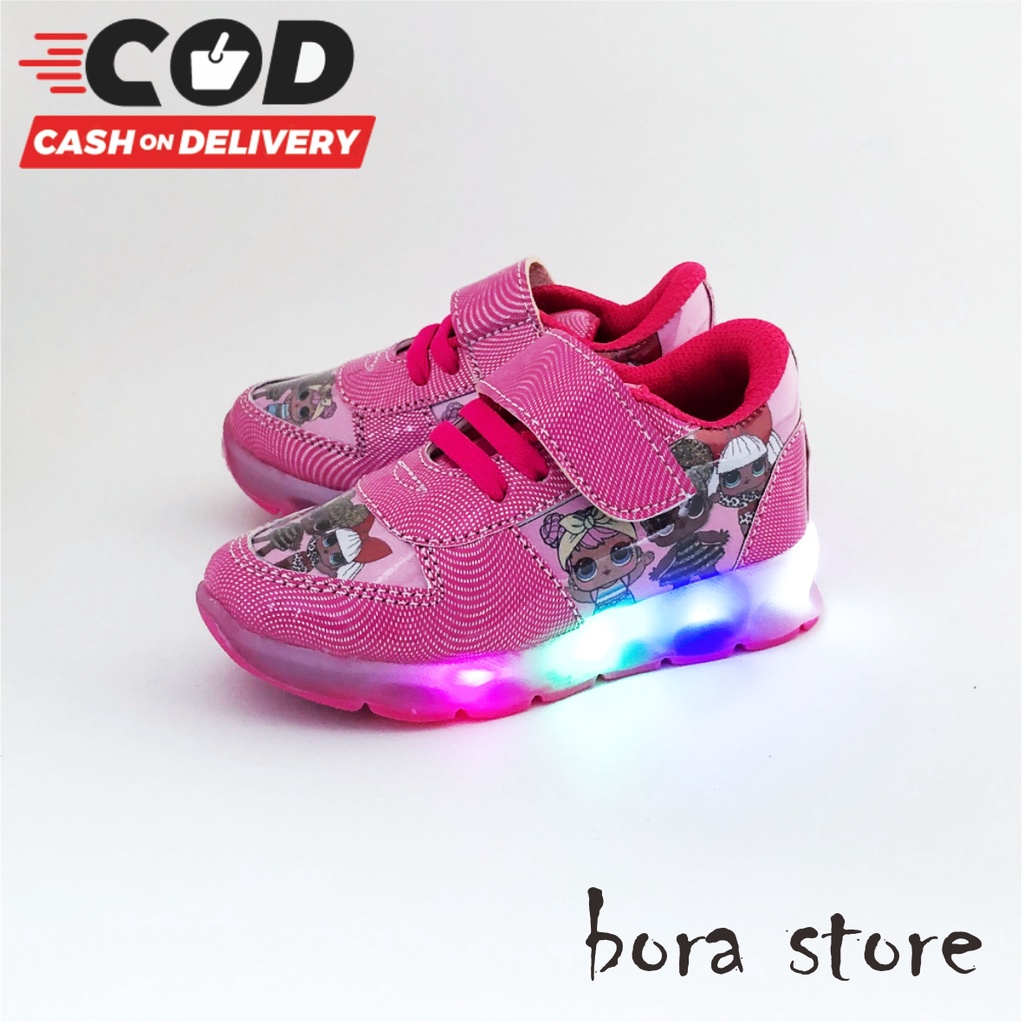 Sepatu sneaker LOL Lampu LED Anak perempuan USIA 1-5 tahun