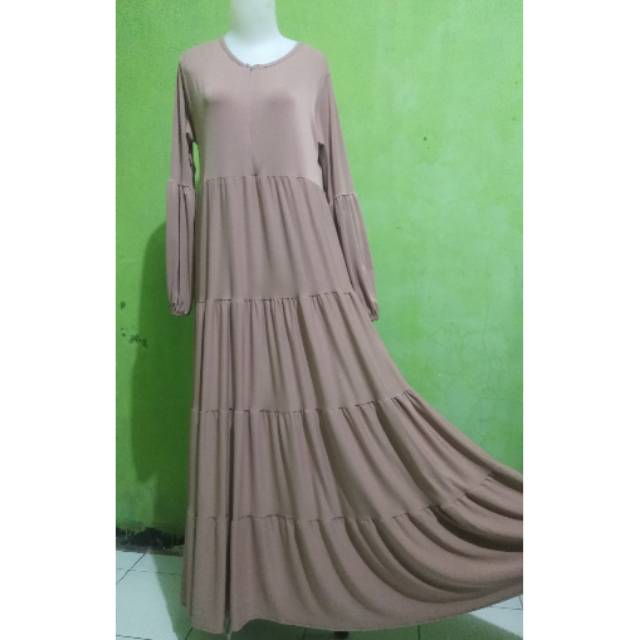 FASHION WANITA GAMIS JERSEY PREMIUM TERMURAH TANGAN BALON