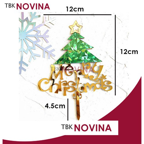 TOPPER NATAL CHRISTMAS / HIASAN CAKE PARCEL / DEKORASI KUE / MERRY CHRISTMAS