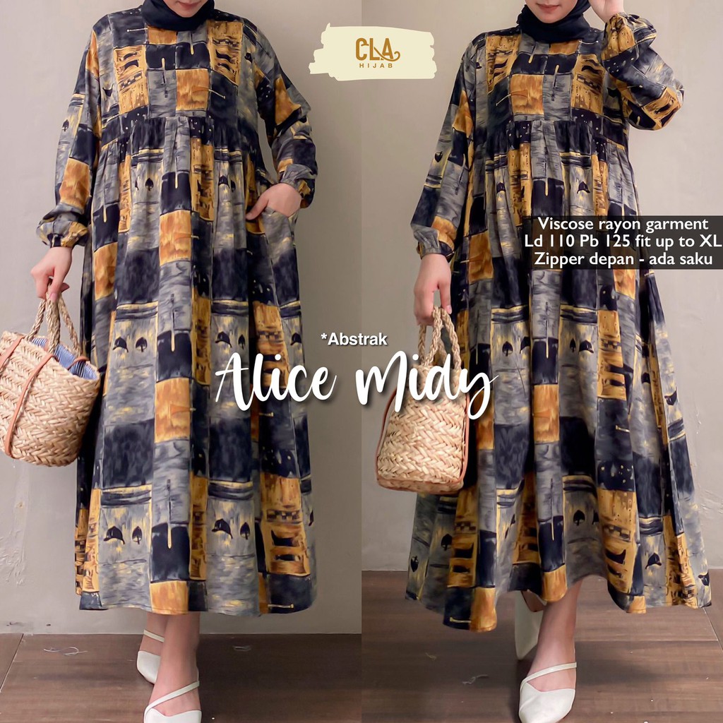 CT59KX Midi Dress Wanita Jumbo XL XXL XXXL XXXXL 5L Big Size ld 110 120 130 140 150 (FREE MASKER) Mo