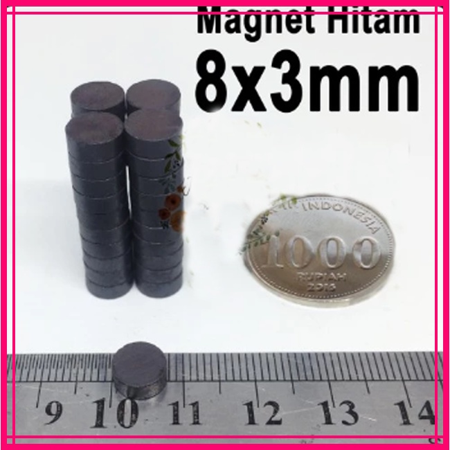 (10pcs) Magnet Hitam Magnet Ferrite Magnet Kulkas Mgnet Koin Magnet Bulat