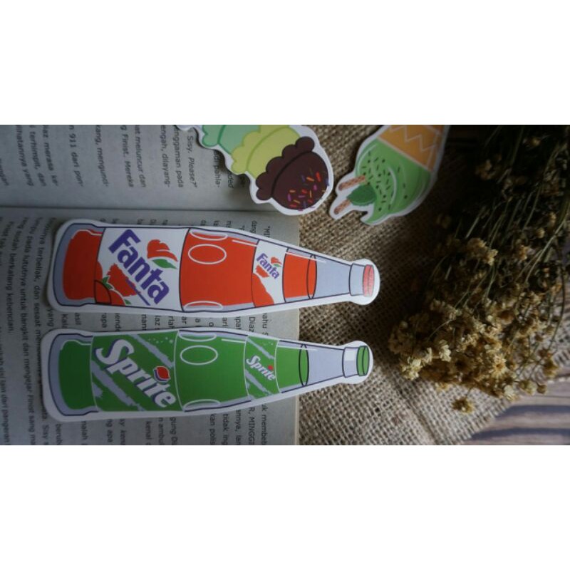 bookmark pembatas buku lucu edisi drinks minuman