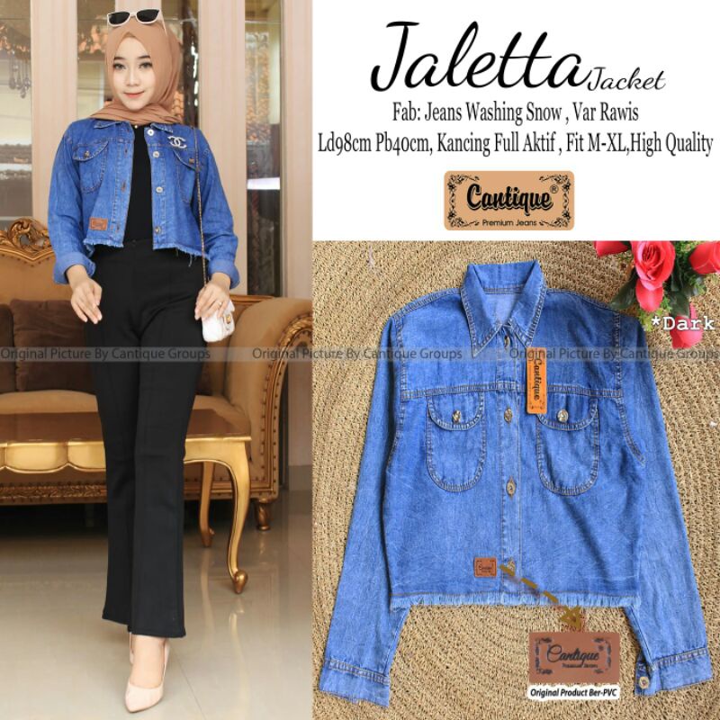 JALETTA JACKET BY CANTIQUE||JEANS WASHING SNOW LD 98 PB 40