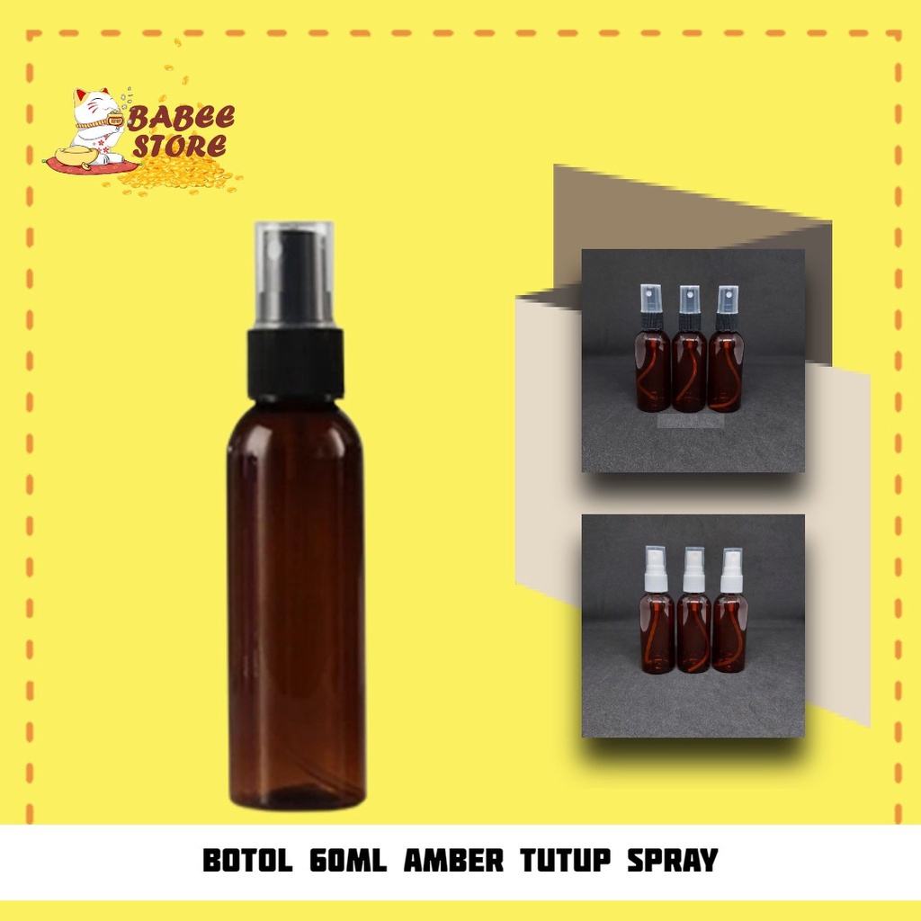 BOTOL PLASTIK AMBER 60ML SPRAY HARGA GROSIR / BOTOL SPRAY 60ML AMBER BOTOL ISI ULANG