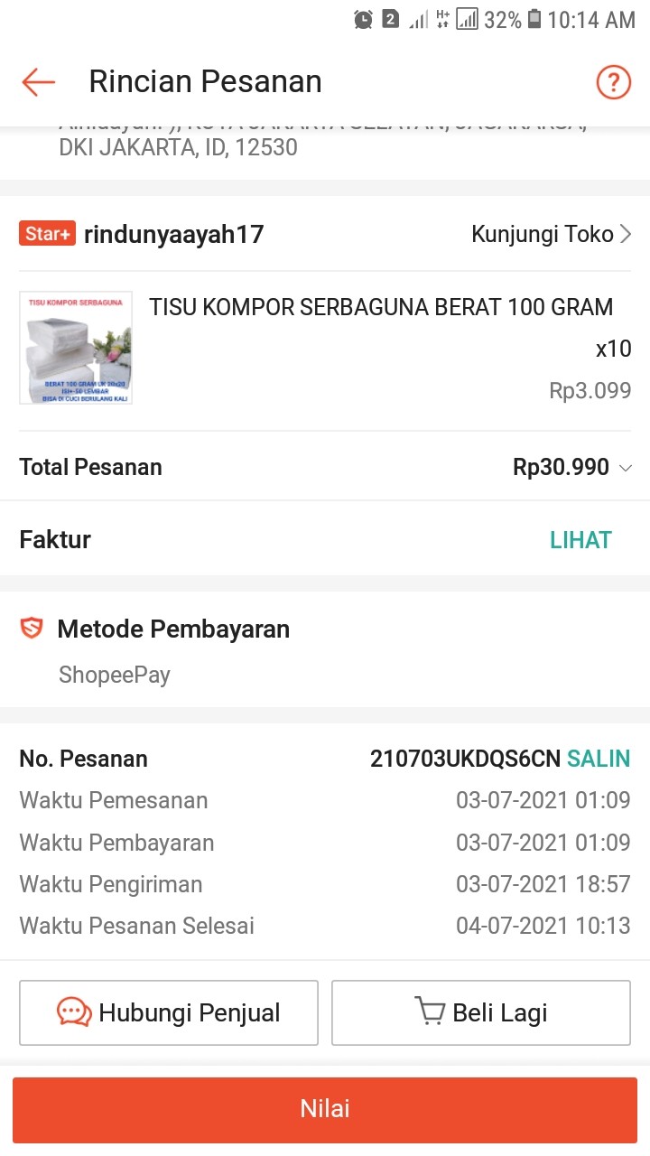 Tisu Kompor Serbaguna Berat 100 Gram