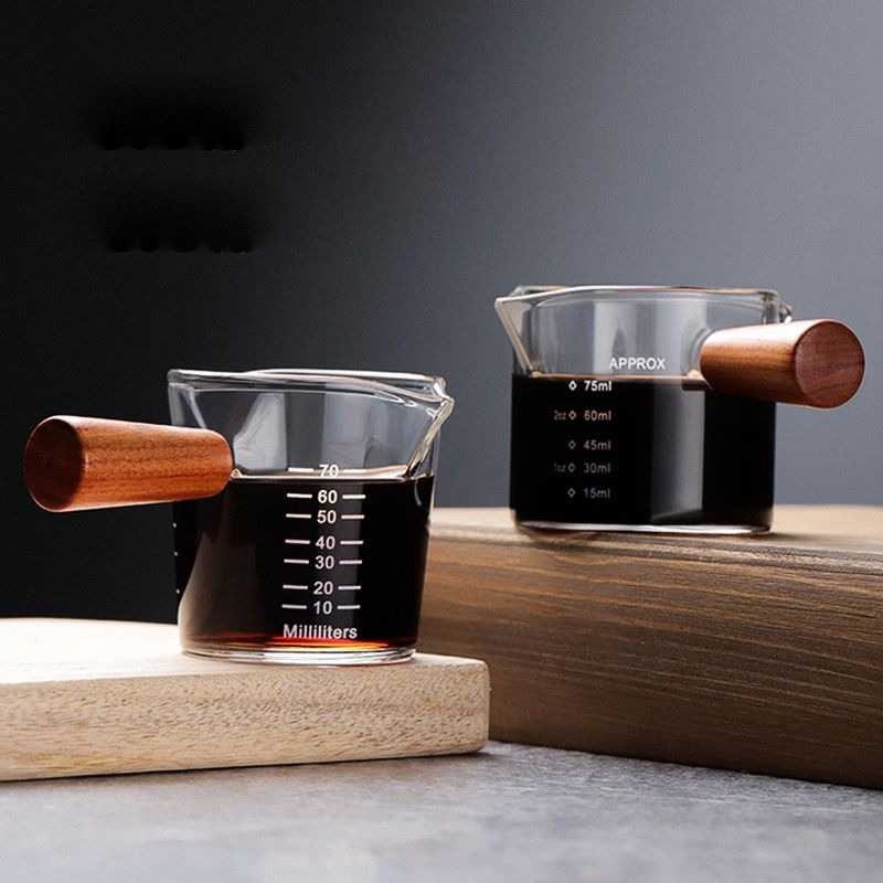 Gelas Takar Ukur Espresso Measuring Cup Double Mouth Borosilica Glass