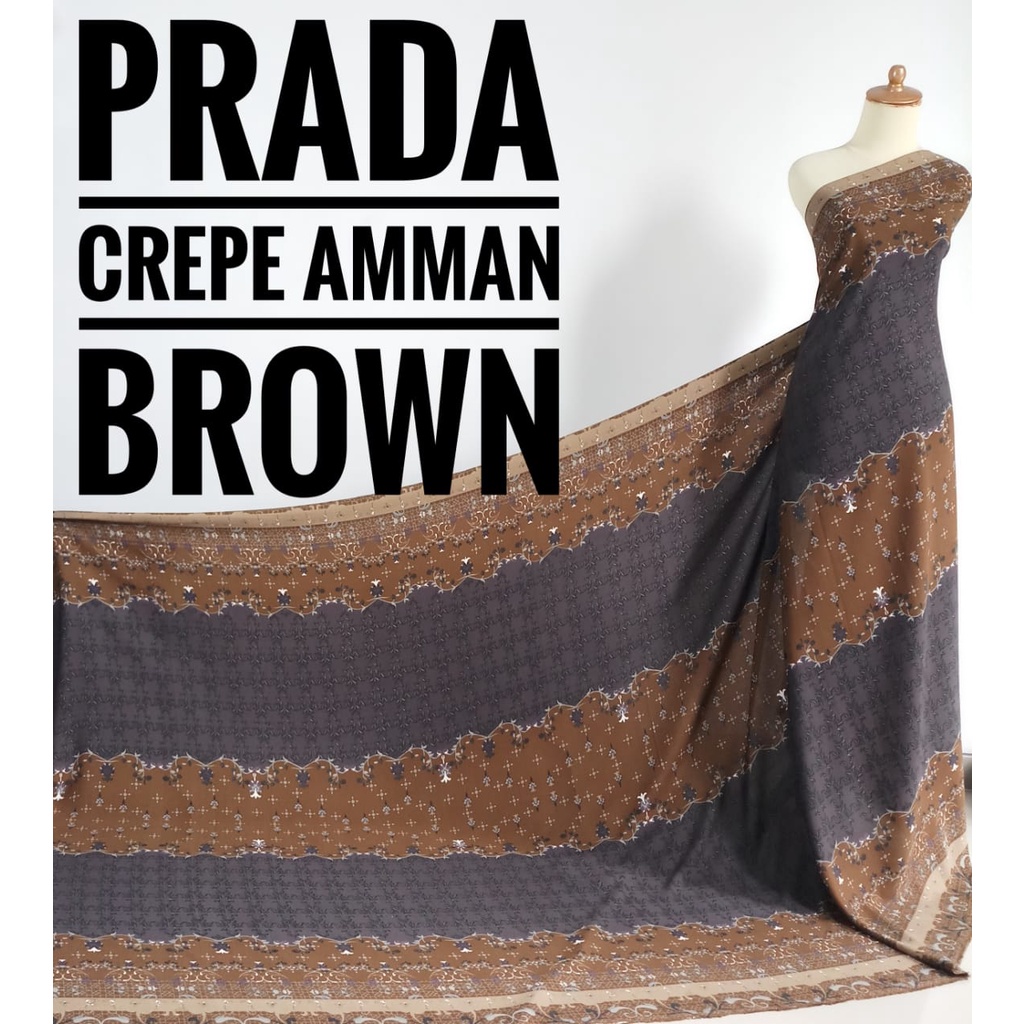 Kain Meteran Prada Crepe Amman Brown (0.5M)