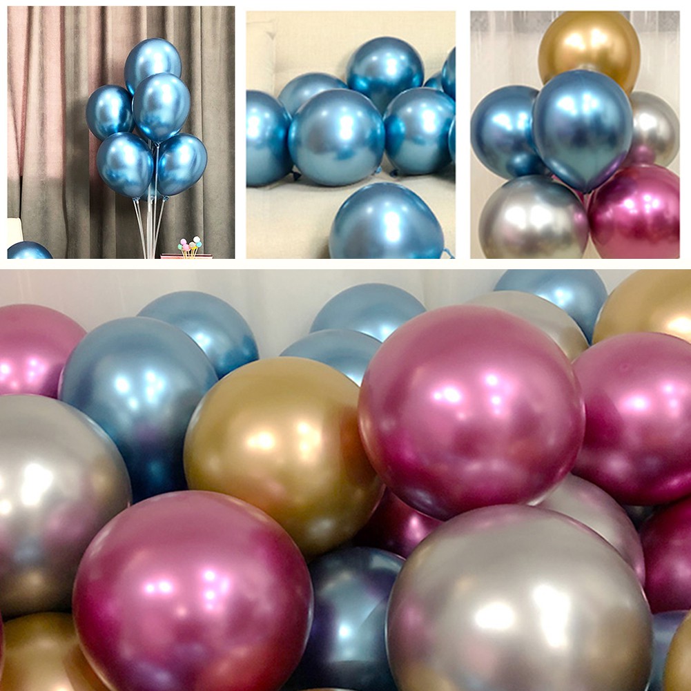 1pc Balon Helium Bahan Latex Metal Warna Matte Ukuran 12 Inch Untuk Dekorasi Pesta Ulang Tahun