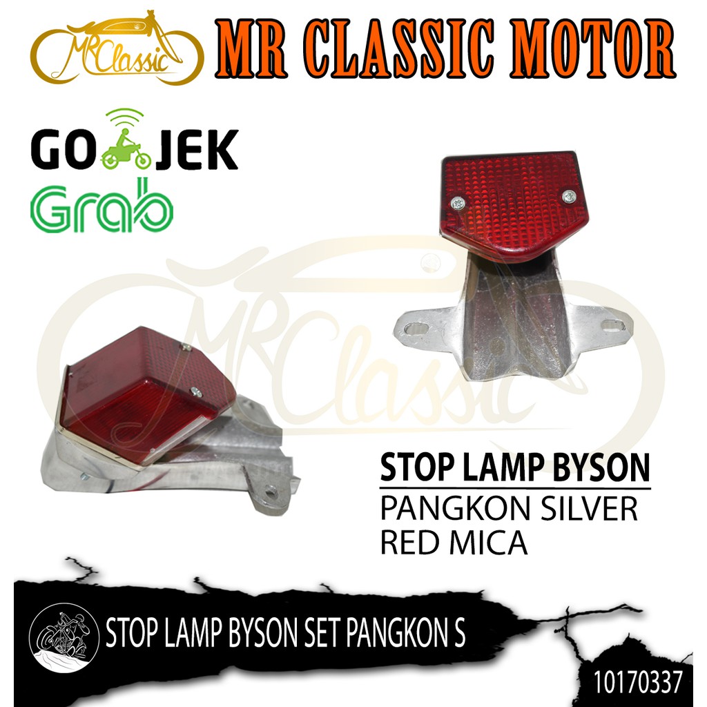 Stop Lamp/Lampu Belakang Motor Custom Variasi Byson+Pangkon Besi Silver