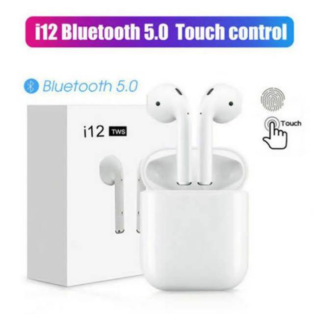 Headset i12 TWS Bluetooth V5.0 Earphone Wireles Sporty HF Bluetooth i12 TWS