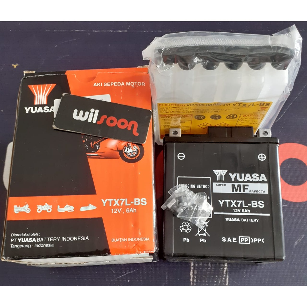 Aki Kering / Accu Yuasa YTX7L-BS 12V - 6Ah Kawasaki KLX 150