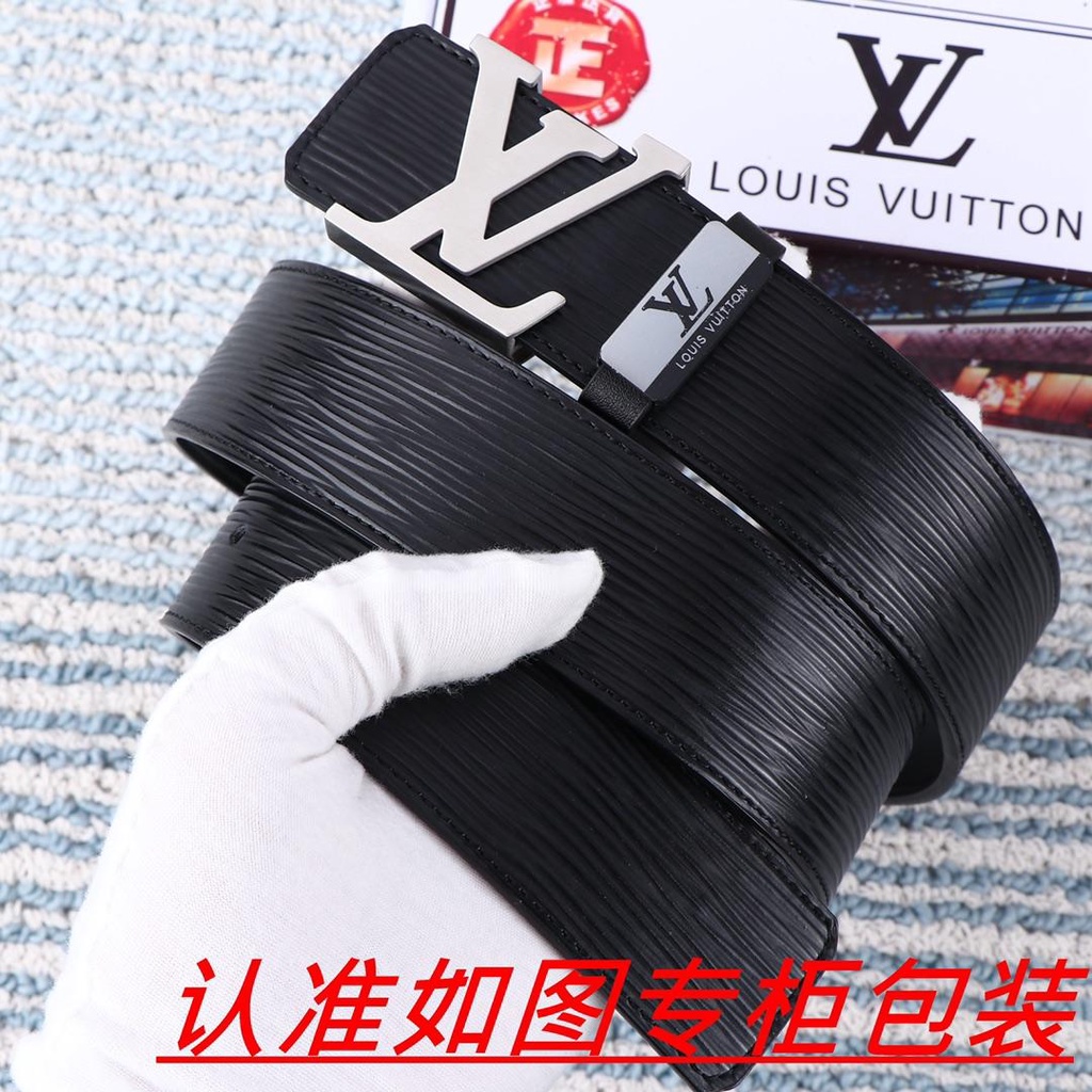 Men's belt LV·Lewisden men's belt. 100% top layer cowhide, leather 24k pure steel buckle can be used
