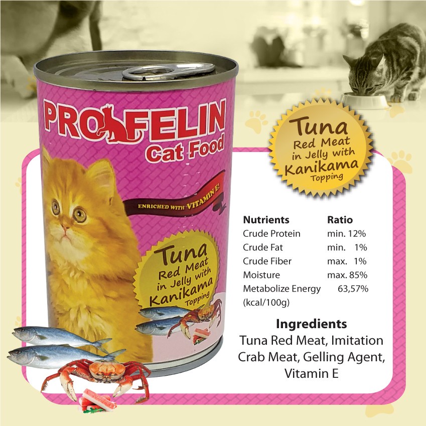 MAKANAN KALENG KUCING DEWASA PROFELIN TUNA 400 GR