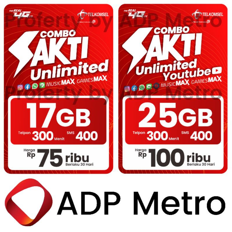 Kartu SAKTI Loop Telkomsel COMBO 25GB dan 17GB | Shopee ...