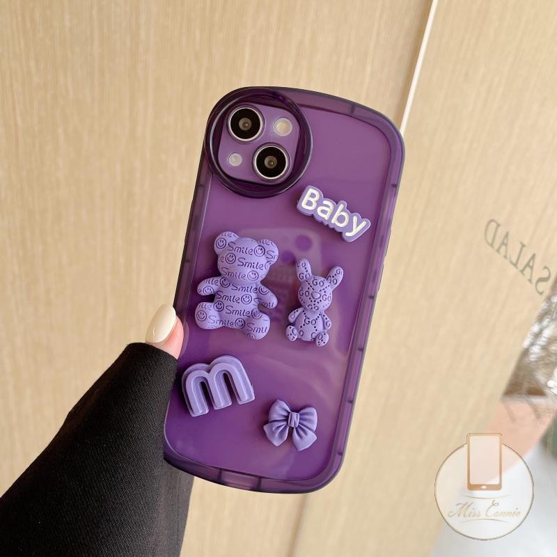 Casing VIVO Y15s Y12 Y21S Y35 Y22 Y12i Y20 Y11 Y15A Y16 Y21 2021 Y33S Y91C Y21A Y91 Y1s Y17 Y33T Y20 Y21S Y1s Y21T Y20S Y21T Y1s Y21T Y1s Motif Beruang 3D