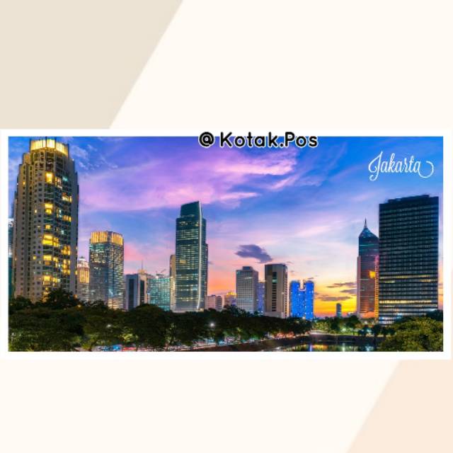 

OVERSIZED JAKARTA LANDSCAPE POSTCARD KARTU POS GREETING CARD JUMBO BIG UNIK INDONESIA KOTA WISATA HQ