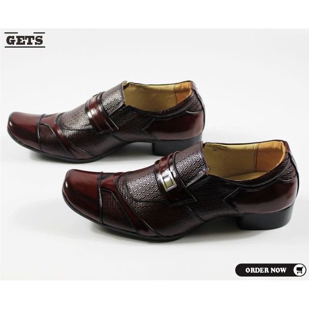 BIG SIZE 38-48 - Sepatu Pantofel Pria Kulit Model Slip On Maroon / Sepatu Formal Kantor Kerja Pesta Resmi