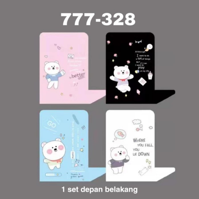 

IK6 BOS Book End Bergambar/Pembatas Buku/Sekat/Susun Buku/Organizer