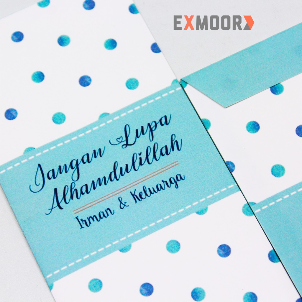 Angpao Lebaran Custom Nama Kode 15 Set 10 pcs Polkadot Mint