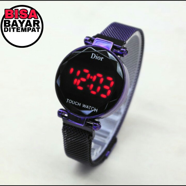 JAM TANGAN DIGITAL LED BULAT TALI PASIR