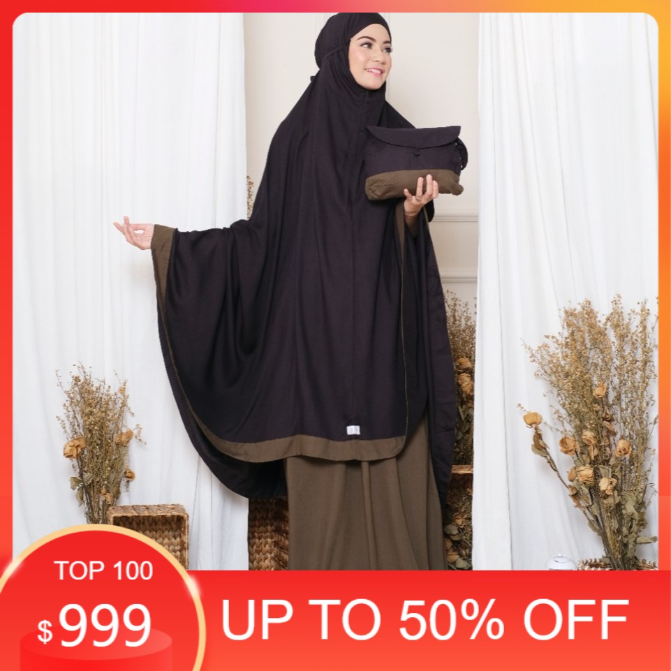 Mukena Baneska New Salwa Mix Army Black Allsize