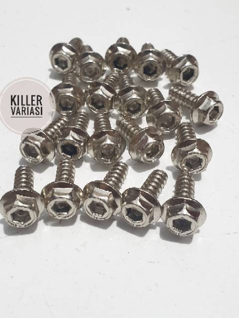 Baut body probolt 2 kunci chrome beat Vario Scoopy supra mio xeon fino vixion dll 20 pcs