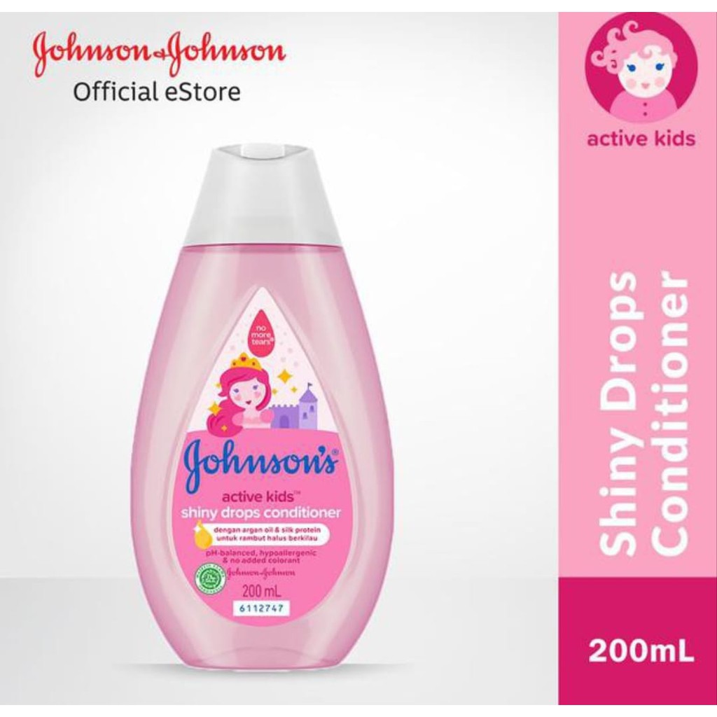 Johnson's active kids soft &amp; smooth shampoo 200ml dan shiny drop conditioner