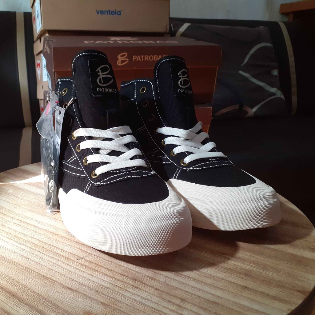 Sepatu Sneakers Pria Patrobas Equip High Black White / All Black / Charcoal Grey / Navy / Maroon / White Gum Original 100%-5