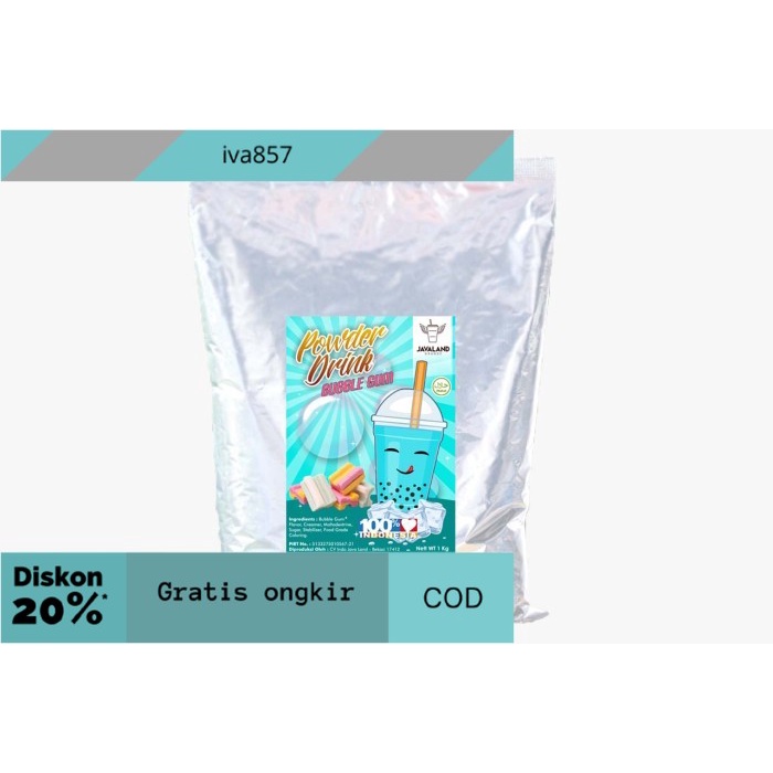 

PROMO rasa Bubble gum Bubuk Minuman kiloan Bubble Powder Javaland GRATIS ONGKIR