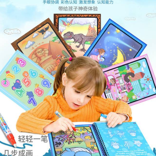 

MAGIC WATER BOOK WATER DRAWING BUKU MEWARNAI ANAK MAGIC PENA AIR