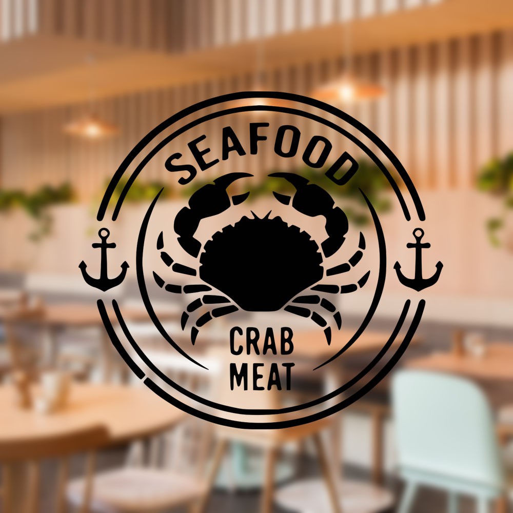 

Sticker Cutting Vinyl Usaha Cafe Restoran Kepiting Seafood Crab Meat